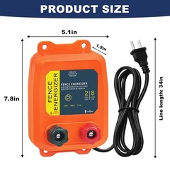 Reliable Plug-In Electric Fence Charger for 8 Acres – Protect Livestock & Pets!