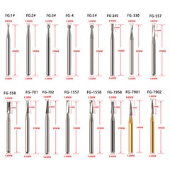 10-100PCS Dental Carbide Burs FG /Pear-Shaped High Speed Tungsten Steel SALE