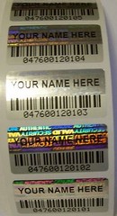 1500 BCc Custom Print BARCODE Security Hologram Tamper Evident Label Stickers