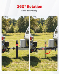 8000 Lbs Weld-On Pipe Swivel Trailer Jack, 20-24V Cordless Drill Compatible, 28.
