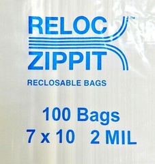 100 7×10 Bags 2MIL Reloc Zippit Reclosable Clear Zip Seal Lock Bags 7″ x 10″