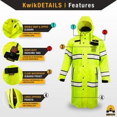 KwikSafety TORRENT | High Visibility ANSI Class 3 Safety Trench Coat