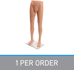 Male Plastic Mannequin Leg Form 46″ High Base Flesh Tone Man Legs Pants Shorts
