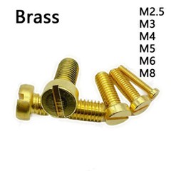 Brass Slotted Cheese Head Screws M2.5 M3 M4 M5 M6 M8