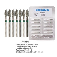 Dental Diamond Burs Round End Taper Football Ball Coarse Grit Fine 379 856 801L