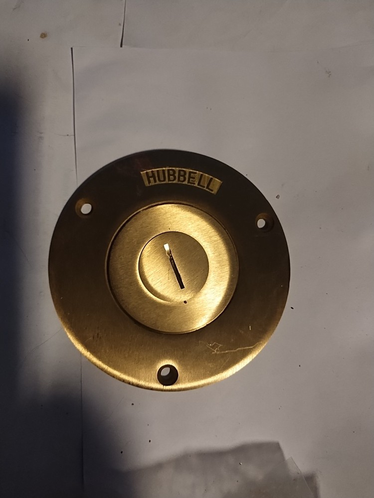 Raco Hubbell 3-7/8″ Round Box Brass Floor Box Cover S-2625 2-1/8 Inch Opening