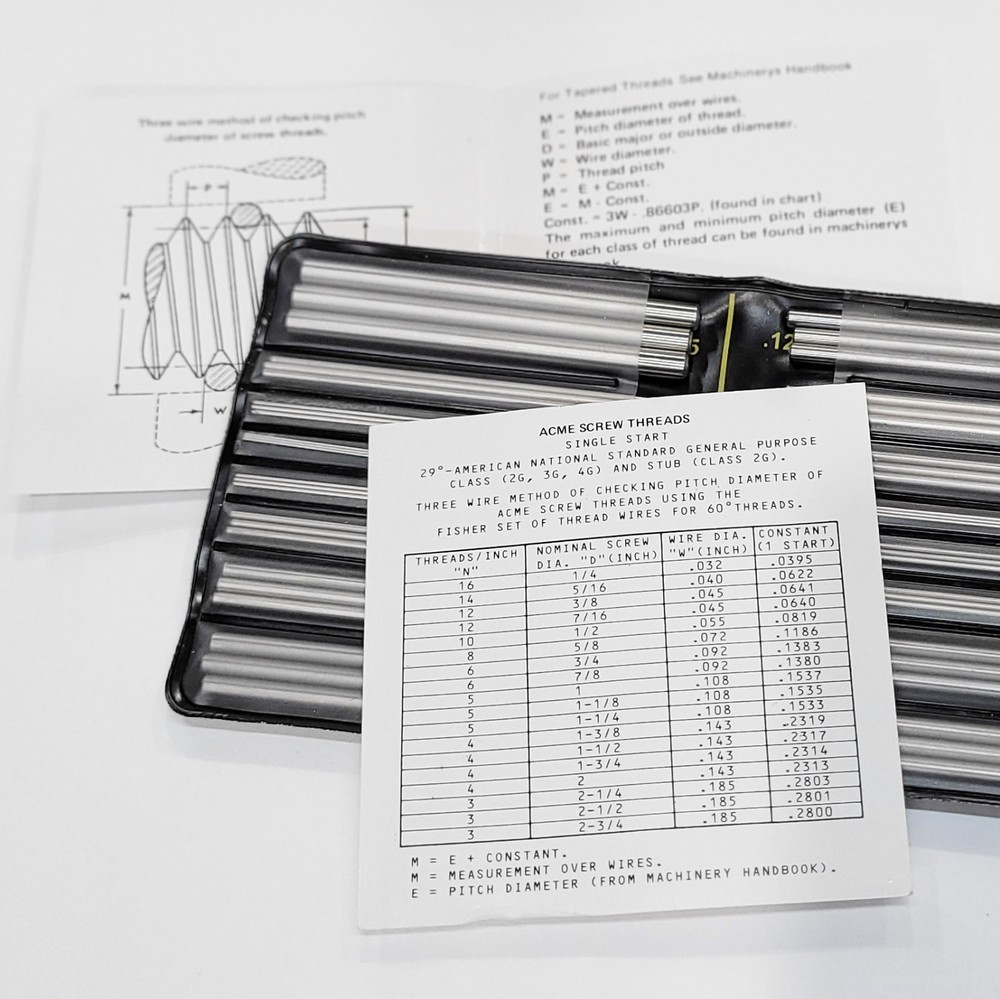 TESA Brown & Sharpe 599-4816 48-Piece Thread Wire Set 3 – 48 TPI