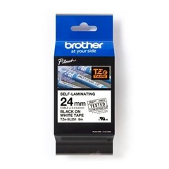 Brother TZe-SL251 Self-Laminating Black on White 1″ (24mm) Label Tape **6-PACK**