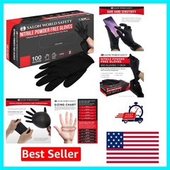 X-Large Black Nitrile Gloves – 100 Count, 5.0 Mil, Latex-Free for Food Handling