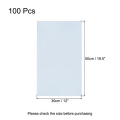 100Pcs 19.5×12 Inch Shrink Wrap Bags, Blue Clear PVC Heat Shrink Wrap