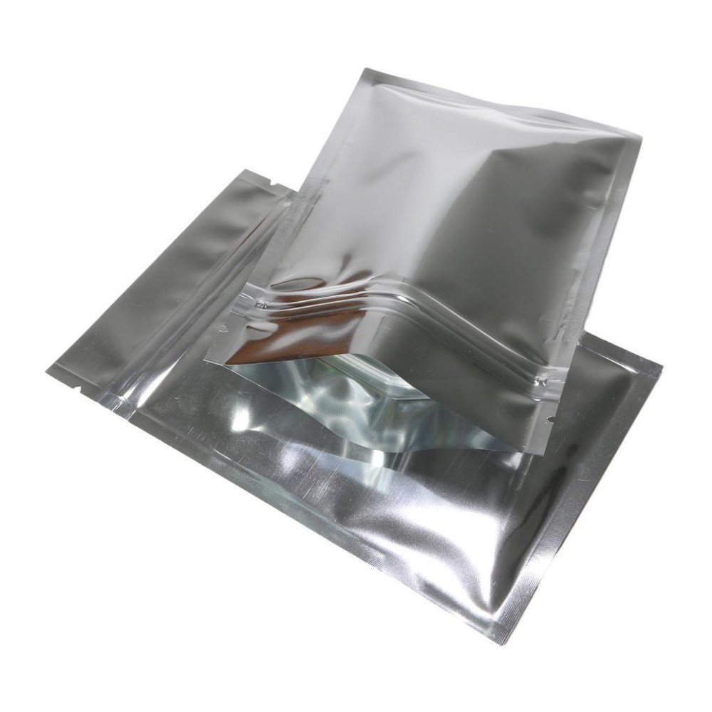 100/500 Glossy Silver Smell Proof Mylar Foil Bags Resealable Zipper Seal Pouch