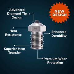 0.4mm Diamondback Nozzle V6 Polycrystalline Tip