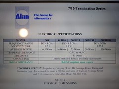 ALAN 50LH25, 25 Watt 50 Ohms Termination Load, SWR 1:1, DC 1.5 GHz