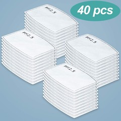 40pcs Adults Size Adaptive Activated Carbon Fabric Adult, 40 Pcs White