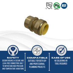 10 PIECES 3/4″ PUSH FIT X 3/4″ FNPT FEMALE THREADED ADAPTER