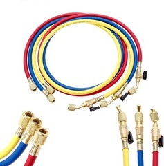 Manguera de carga de refrigerante con válvulas de bola para R410A, R134A, R12…