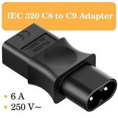 IEC C8 to C9 Power Adapter, IEC 320 C9 Female to C8 Converter, Adapter for Ro…