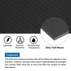 Carbon Fiber Sheet 250×100×6mm Matte Surface Twill Weave Panel Sheet