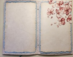 Junk Journal Booklet “CHERRY BLOSSOM” HANDMADE Pink Spring Florals 9X6 40pgs