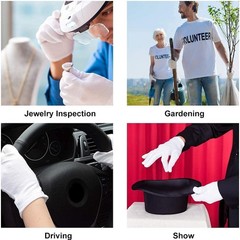 6 Pairs Moisturizing Gloves Over Night Bedtime White Cotton | Cosmetic Inspec…
