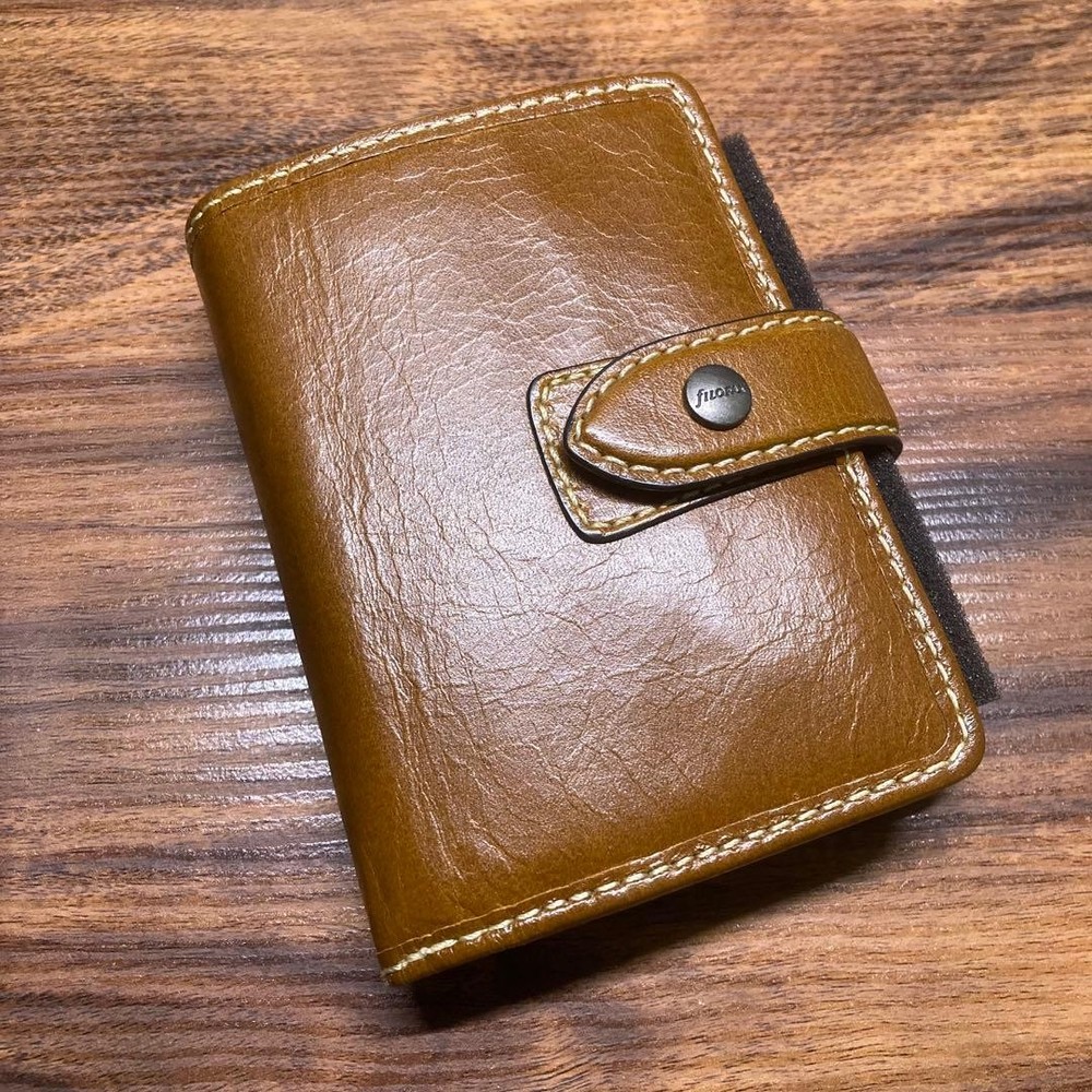 Filofax Malden Ochre Micro Size M5 Leather System Planner Used