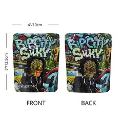 100pcs Mixed Pack Holographic Bag 3.5g Mylar Bag Stand Up Zip Seal Bags