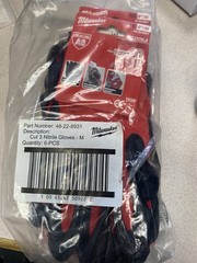 Milwaukee 48-22-8934 Cut Level 3 Dipped Work Gloves – 8″/M – Pack of 6
