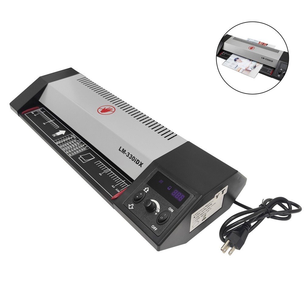 A3 Commercial Thermal Laminator 4 Rolls Pouch Film Hot&Cold Laminating Machine