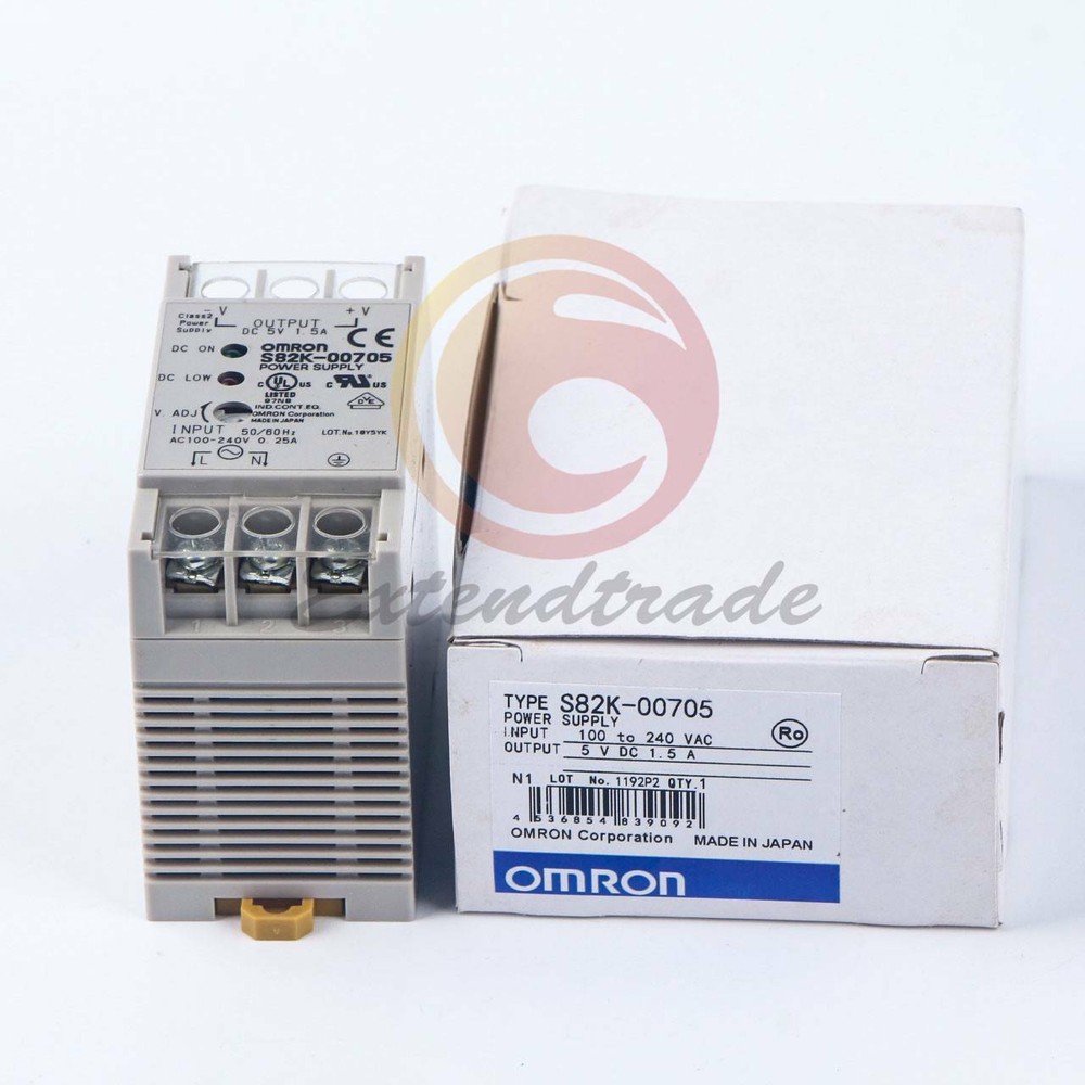 Omron S82K-00705 100-240VAC 5VDC 1.5A switching power supply NEW