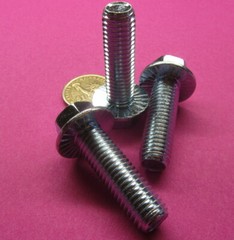 Flanged Serrated Bolt, Class 8.8 Zinc Steel, FT, M12 x 1.75 x 40 mm Length, 10Pc