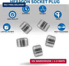 3/8″ NPT Male Plug, 304 Stainless Steel Internal Hex Thread Pipe Plug Socket Kit
