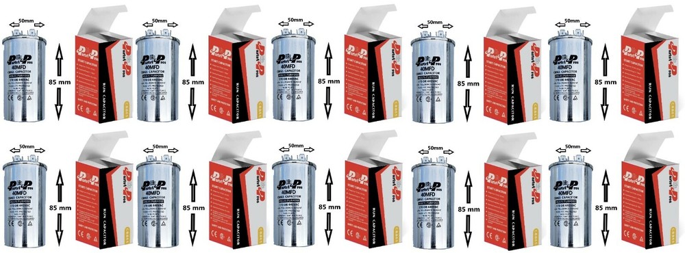 40+5 40/5 uF MFD 370-440V AC High Quality Motor Dual Run Capacitor CBB65-R (10x)