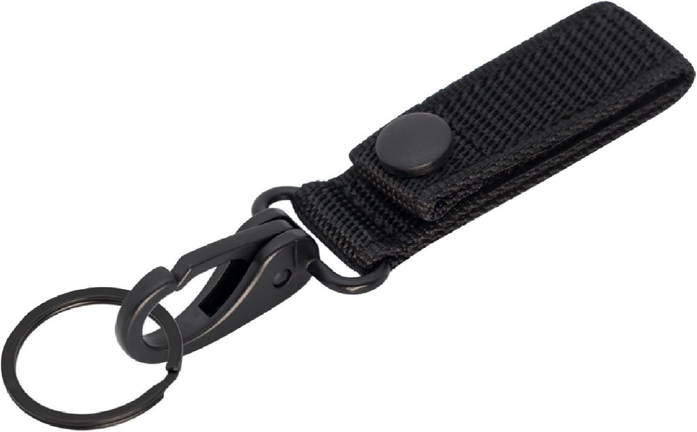 Heavy Duty Belt Keeper Clip Key Holder with Nylon MOLLE Strap & Metal Snap & Key