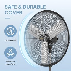 ROVSUN 30Inch Industrial Pedestal Fan 8600CFM Adjustable Height