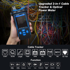 Network Cable Tester RJ45 Ethernet Tracer Optical Power Meter PoE VFL