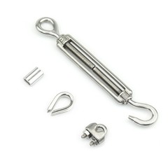 1/8 Inch Stainless Steel Wire Rope Kit – 6 M6 Ropes & Clips Included