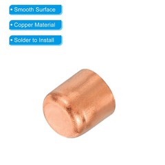 3/8 Inch (10mm) ID Copper Pipe End Cap, 5 Pack Copper Fitting Cap Sweat Plug …