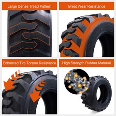 12-16.5 Skid Steer Loader Tire 12PR 12×16.5 SKS Heavy Duty High Traction Tubeles