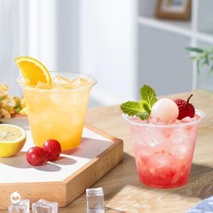 9 oz Clear Plastic Cups 50 Pack, Sturdy & Food Safe Disposable Cups for Cold or