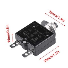20A Thermal Circuit Breaker 125-250V AC 50V DC Manual Reset Overload Protector