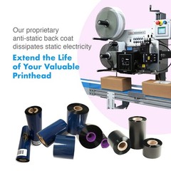 Wolfbarco 6 Rolls 4.33″ x 243′ Resin Enhanced Wax Thermal Ribbon Zebra Printer