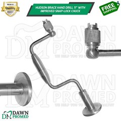 Hudson Brace Hand Drill 11″ With Improved Snap-Lock Chuck orthopedic Instruments