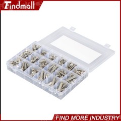 245PCS M6 M8 M10 Heavy Duty Flanged Bolts and Nuts Kit 304 Metric Hex Screws
