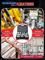 72 Pcs DIN Light Duty Cap & Plug Assortment Hydraulic Adapter Fitting Kit Set, G