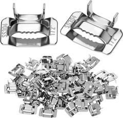 50Pcs 1/2″ 304 Stainless Steel Strapping Buckles Metal Banding Clips Heavy Duty