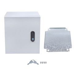 12x10x6″ NEMA 4X Steel Electrical Box, IP56 Waterproof Lockable w/Mounting Plate