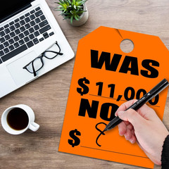Versa-Tags Car Mirror Hang Tags – 8.5″ X 11.5″, Slogan-Was/Now, Pack of 50, Perf