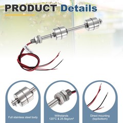 Float Switch, 150mm Rod 110V 0.5A Vertical Double Tank Liquid Level Controller