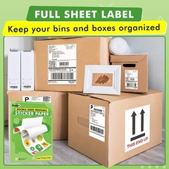 Koala Full Sheet Shipping Labels 8.5×11 500 Full Page Labels for Laser Printers