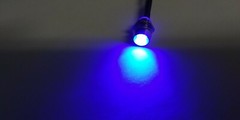 3 Bright BBT 12 volt DC Blue LED 3/8″ Snap-In Indicator Lights